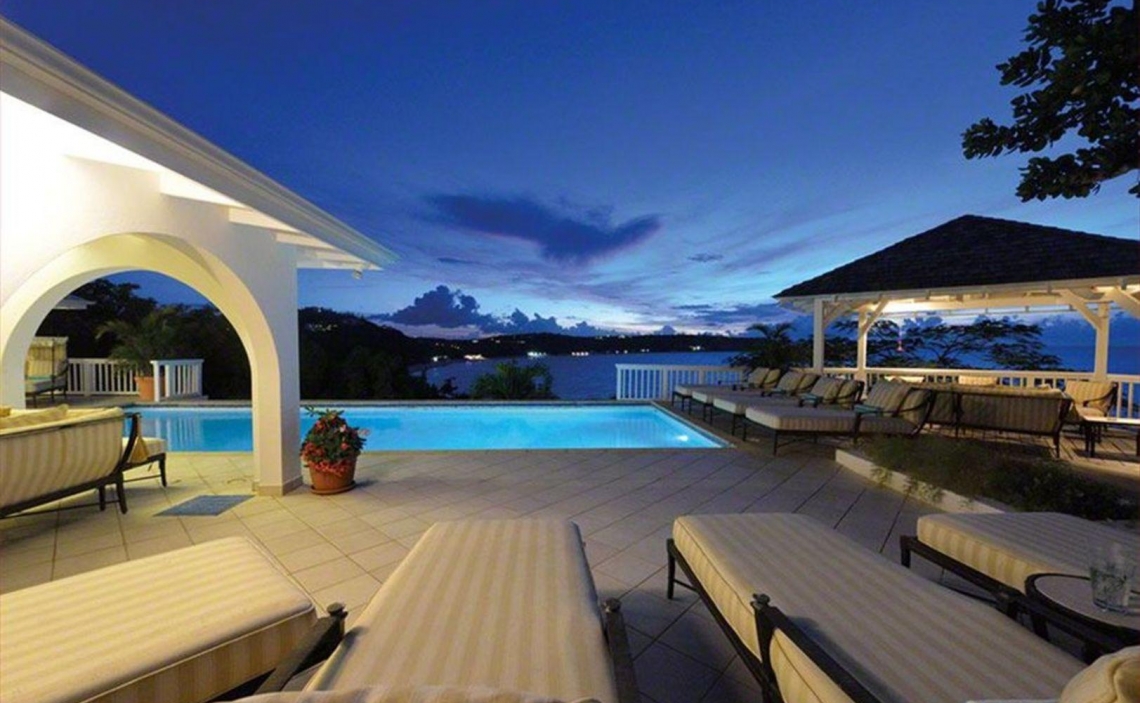 Terrace, Pool and sunset view